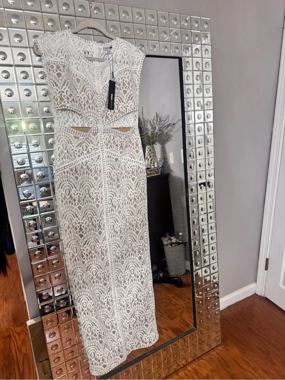 Fashion Nova White Crochet Maxi Dress - Picture 1 of 3